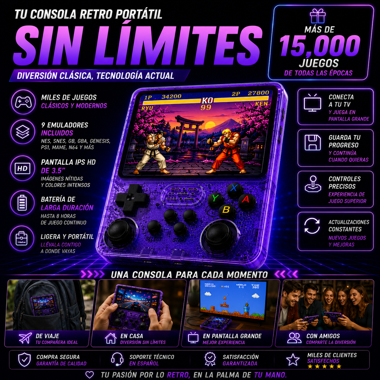 Consola R36S +15.000 Juegos Retro+ ENVÍO GRATIS 🚚