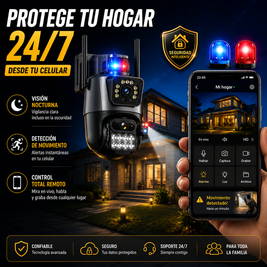 Cámara de Seguridad 360° GESKS que protege tu hogar desde tu celular+ ENVÍO GRATIS 🚚