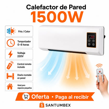 Calefactor de Pared 1500W Frío/Calor – Control Remoto