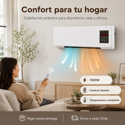 Calefactor de Pared 1500W Frío/Calor – Control Remoto