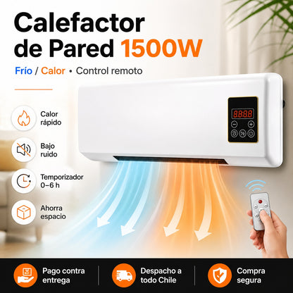 Calefactor de Pared 1500W Frío/Calor – Control Remoto