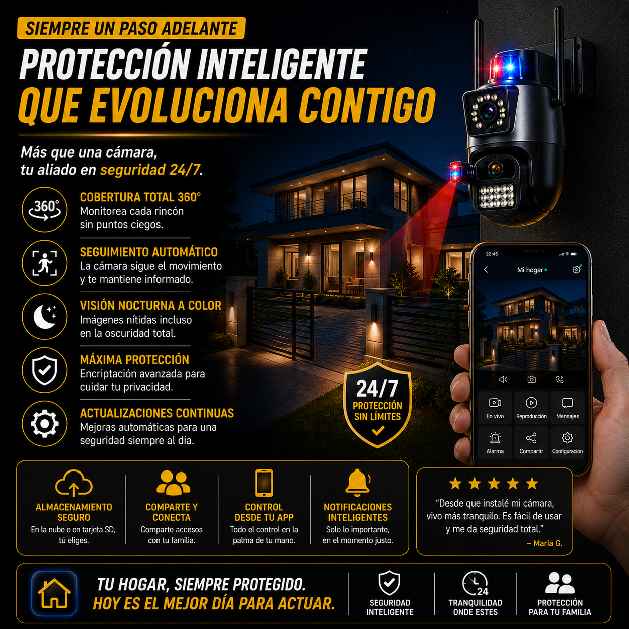 Cámara de Seguridad 360° GESKS que protege tu hogar desde tu celular+ ENVÍO GRATIS 🚚