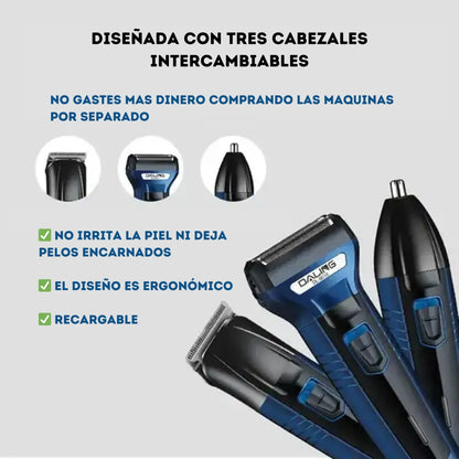 Afeitadora Eléctrica Recargable 3 en 1