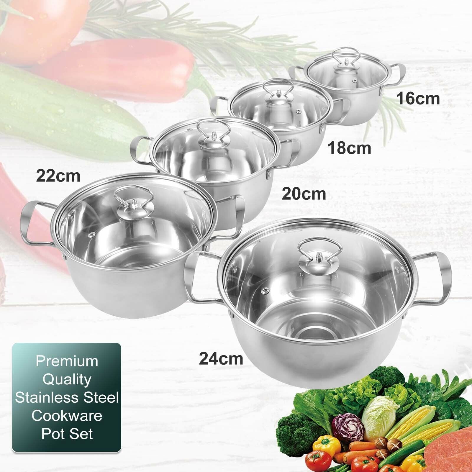 Bateria De Cocina 10 Pzs Acero Inoxidable.