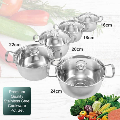 Bateria De Cocina 10 Pzs Acero Inoxidable.